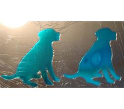 2  Buegelpailletten Hund(2) spiegel blau